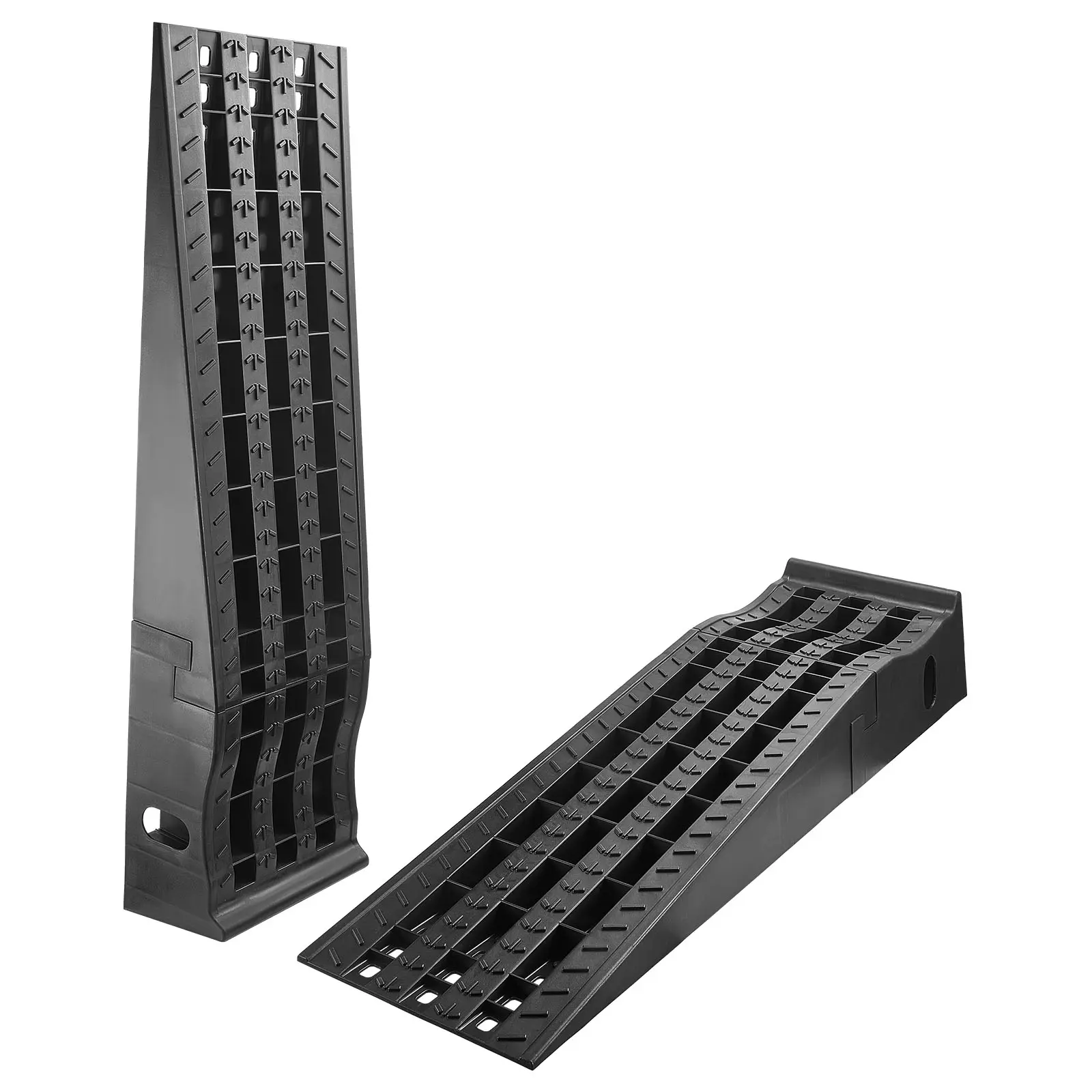 VEVOR 2 PCS Heavy Duty Plastic Curved Shape Car Ramps, 13000 lbs Load Capacity, 52.6in Long Reach, 6.3in Lift Height, Impact Resistant Portable High Profile Black Automotive Accessories for Garage Vehicle Lifting, Oil Changes | Father's Day Gift, 13'000Lb