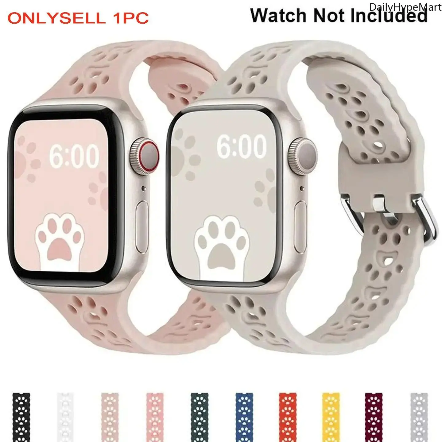 ONLYSELL 1PC Sport Silicone Apple Watch Band, Soft Comfortable Wearable Replacement Strap (38-44mm) for Apple Watch, Fashion Tech Accessories