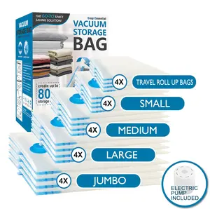 20 Pack Vacuum Storage Bags, Space Saver Bags, Sealer Clothes Storage, Electric bump included