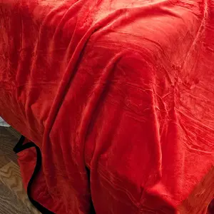 Hot Red KINGSIZE Blanket 100% Polyester Microfiber 80x90" Cozy Super Soft