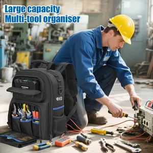 Tool Bag, Hardware Organizer Backpack, Portable Outdoor Gear Bag, Shoulder Strap Design, Durable & Practical Storage Solution