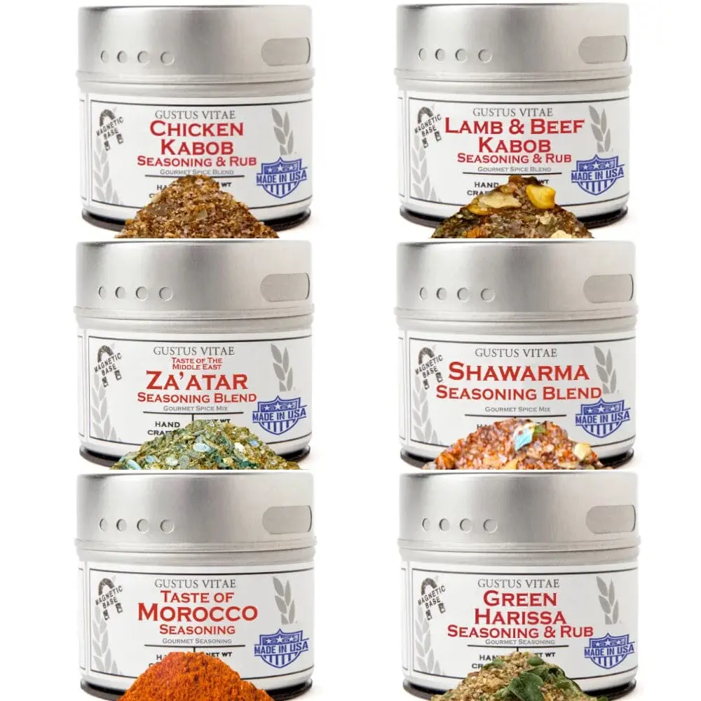 Middle Eastern Seasoning Gift Set - Tastes of The Middle East -  Set of Six Small Batch Artisanal Spice Blends