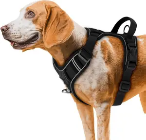 ETACCU Dog Harness for Large Dogs，No Pull Dog Harness with Handle, Front Clip Reflective No-Choke Adjustable Dog Chest Harness with 2 Leash Clips 2 Buckles, Dog Vest Harness, L