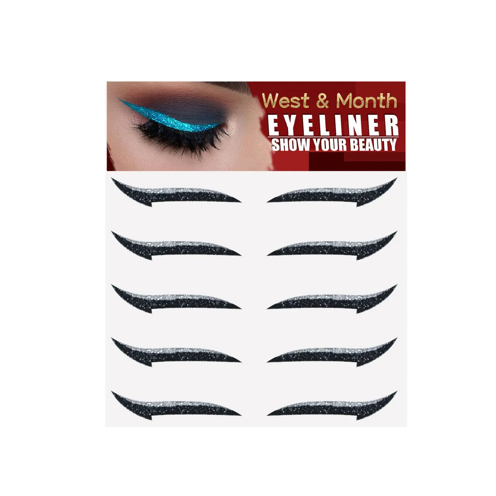West&Month Eyeshadow Stage Makeup Eye Makeup European And American Eyeliner Self-Adhesive Double Eyelid Eye Makeup   extension Daily Cosmetic Lipliner