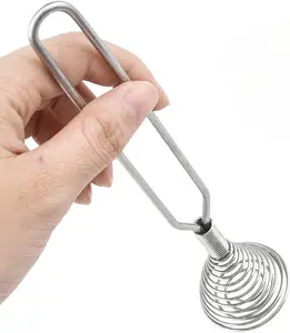 1 pcs Stainless Steel Spring Coil Whisk Wire Whip Cream Egg Beater Gravy Cream Hand Mixer Kitchen Tool