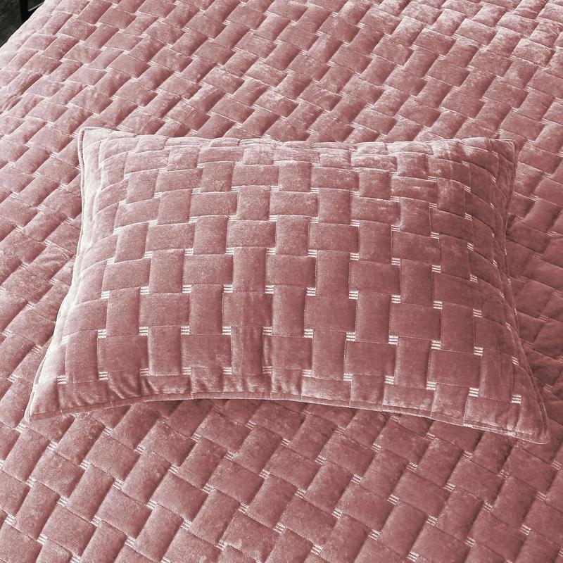 FANSACE Velvet Full/Queen King/California king Size Quilt Set - Luxury Cozy Aqua Green Quilt, Lightweight Soft Velvet Comforter, Geometric Coverlet Bedspreads with 2 Shams for All Seasons