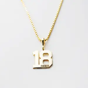 Engraved Sports Number Pendant