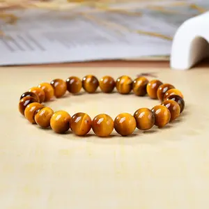Tiger's Eye Bracelet, Attract Wealth & Boost Courage, Natural Gemstone Beaded Bracelet for Men Women, Lucky Prosperity Jewelry Gift