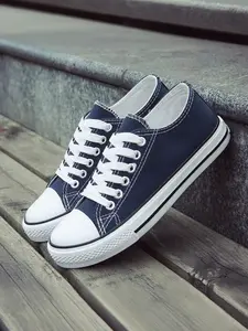 Season Zgr Women Low-Top Canvas Shoes, Casual Lace-Up Sports Sneakers, Durable Tennis Walking Shoes, Comfortable Daily Wear