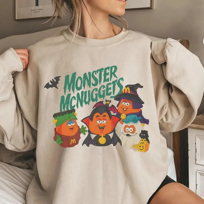 Funny Monster Nuggets Sweatshirt, Halloween Chicken Nuggets Tee Shirt, Retro Spooky Monster Nuggets Hoodie, Halloween Meal Shirt