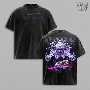 Yuta Okkotsu Rika Full Manifestation Jujutsu Kaisen Anime Graphic Tee Vintage Washed Oversized Dark Streetwear T Shirt Soft Cotton Unisex Curse Energy Aesthetic Gift