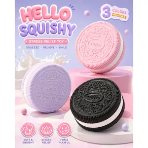 [Yuyu's Squishy World] Handmade Taba Squishy Toys/Tricolor Squishy Cookies Full silicone reborn squishy, fidget toys, Taba Squishy, Tricolor Squishy Cookies (200g), Gifts for Girls and Boys