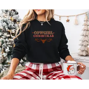 Cowgirl Christmas Sweatshirt, Western Holiday Crewneck, Country Christmas Sweater, Rustic Holiday Gift for Women