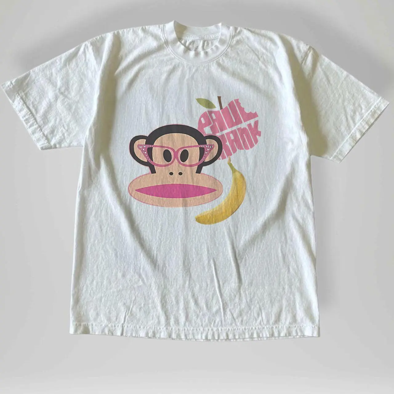 Vintage Style Paul Frank Julius Monkey Banana Cream Graphic T-Shirt