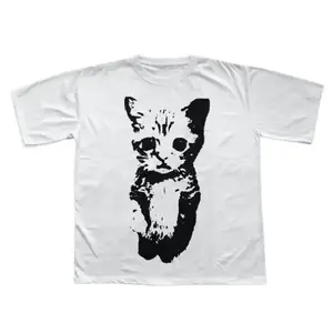 Cat Y2k T-Shirt, Unisex Vintage Graphic Tees Gothic Grunge Y2k Emo Scene Amity Affliction Style Clothes Men Women Streetwear Cotton Menswear