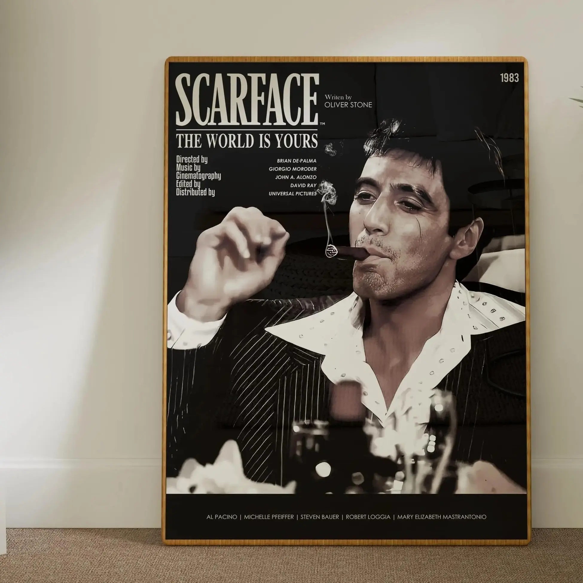 Scarface Movie Poster Unframed Minimalist Vintage Wall Art