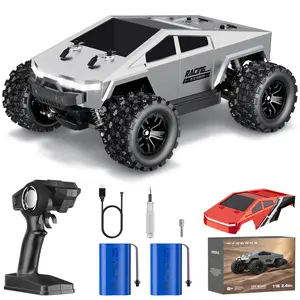 RC Monster Truck 1:18 40 KPH 4X4 All Terrain Remote Control Off Road Toy with 2 Batteries 2 PVC Shells for Kids Adults