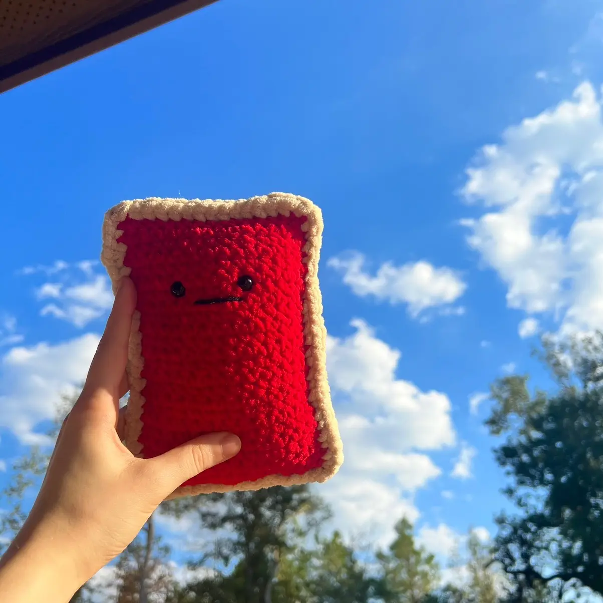 Handmade Crochet Poptart Plushie for Quirky Decor - Small Size
