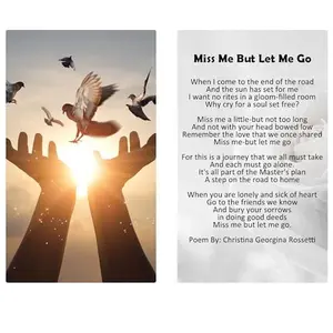 Choobly 100-PC PREMIUM Laminate Funeral Prayer Cards with Elegant Dove Design 300 GSM Thick Stock for Celebration of Life Memorial Services and Sympathy Favors