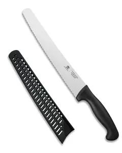 Bread Knife, 10 inch Serrated Sourdough Slicer Cutter for Homemade Bread, 1.4116 German Steel, Ergonomic Anti-slip Handle ,Black