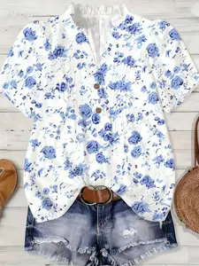 Women's Plus Size Loose Fit Shirt, Commuter Casual Vacation Style, Comfortable Daily Wear, Perfect for Travel & Office