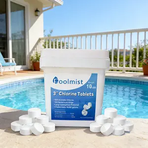 30LB,3 Inch Pool Water Clarity Tabs 10LB 3 Buckets Slow Dissolving Long Lasting Formula