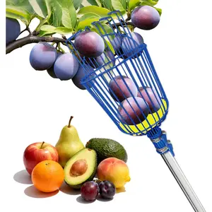 Fruit Picker Upgraded Round Claws Can Reduce Fruit Damage Lengths from 5 to 13 Feet Fruit Picker Pole with Basket Adjustable Suitable for Cherry Lemon Pear Mango Trees and More (65inch)