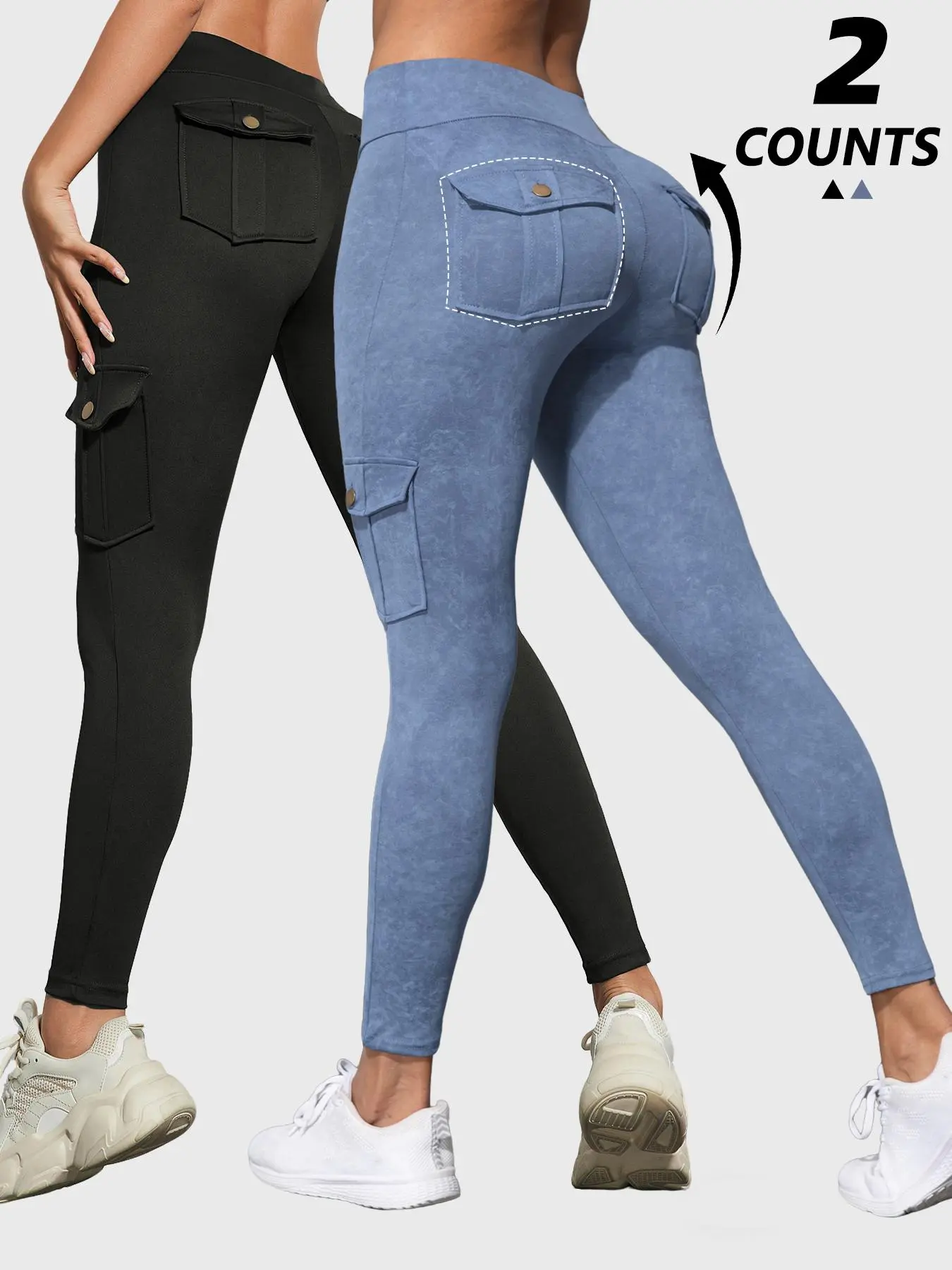 Women's Denim-Effect & Solid Color Slim Leggings, Casual Comfy Skinny Pants, Tight Leggings for Daily Wear, Ladies Bottoms for All Seasons