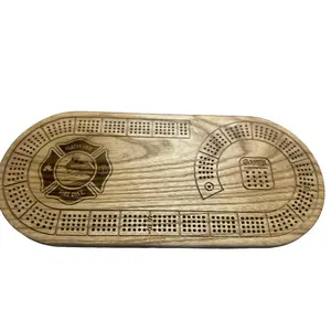 Oval Hardwood Cribbage Board - Customize it!