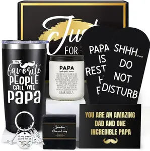Father's Day Gift Papa Gifts, Gifts for Papa/Grandpa, Birthday Valentines Day Gift for Dad, Funny 20oz Insulated Tumbler Cup Sets Present, Best Gift Ideas for Papas Grandpa Grandparents from Grandkids