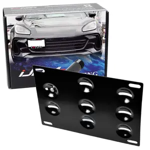 iJDMTOY No Drill Front Bumper Tow Hook License Plate Mounting Bracket Adapter Kit For Subaru 2022-up BRZ, For Toyota 2022-up GR86