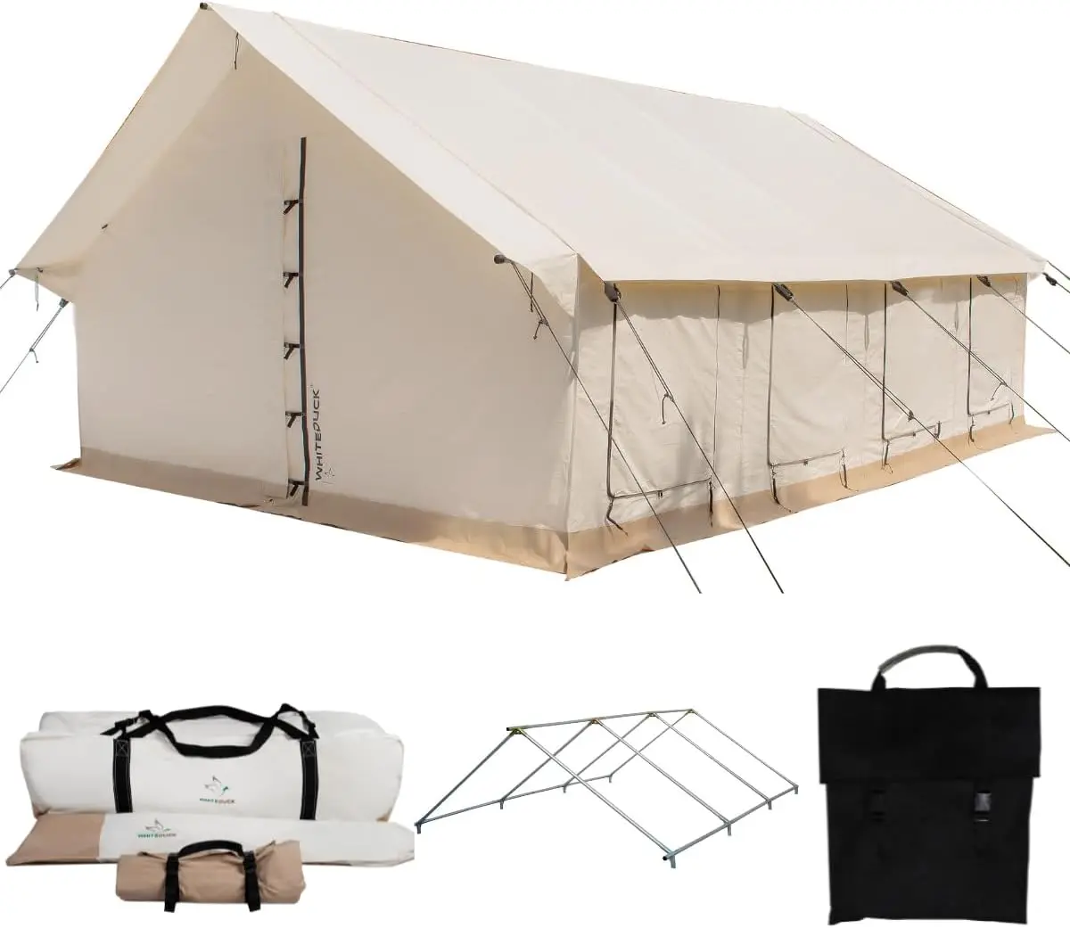 EFGDAlpha Pro Canvas Wall Tent Waterproof 4 Season Outdoor Camping & Hunting Tent w/Heavy Duty Aluminum Frame, Best for Large Groups, Families & Outfitters