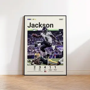 Football PosterLamar Jackson Poster, Baltimore Ravens Poster, NFL Poster, Sports Poster, NFL Fans, Football Poster, NFL Wall Art, Sports Bedroom Posters