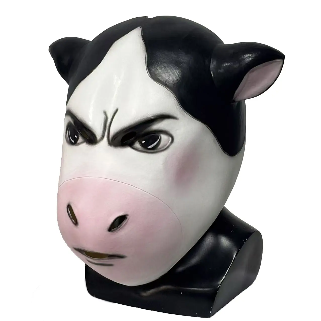 Cow Headgear Mask Animal Cosplay Cow Latex Hood Mask, Halloween Cosplay Costume Mask Props, Adult