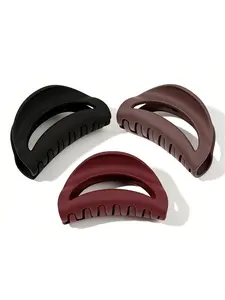 Women Soft Silicone Hair Claw Clips Set, Vintage Half Round Design, Durable & Easy Grip, Perfect for Styling Updos
