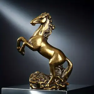 Bronze horse ornaments, horse ornaments symbolize success, bronze carving craftsmanship table tea pet decoration ornaments, home room decoration, desktop decoration lucky ornaments,  Versatile Multicolor   springtok moissanite pendant