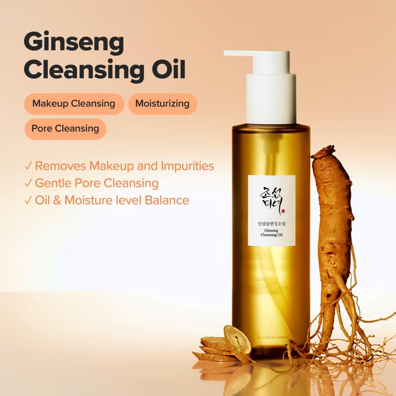 [Beauty of Joseon Official] Ginseng Cleansing Oil for Sensitive, Acne-Prone Facial Skin. Korean Skin Care for Men and Women, 210ml, 7.1 fl.oz Gift Pore