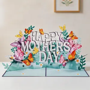 3D Pop-Up Happy Mother's Day Card, Creative Paper-Cut Embossed Floral Thank You Card, Premium Greeting Card as a Thoughtful Gift for Mom