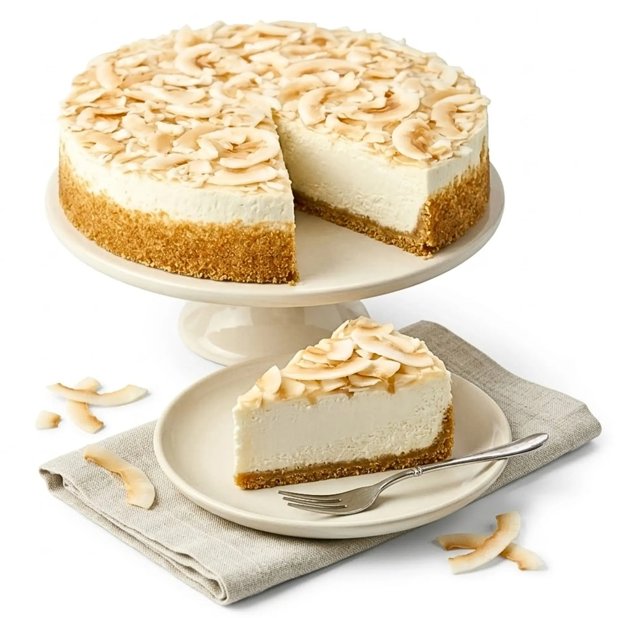 Andy Anand Sugar-Free Lemon Coconut Cheesecake, 9-Inch, 2.9 lb – Keto, Bright Citrus & Toasted Coconut, Diabetic-Friendly Birthday Gift