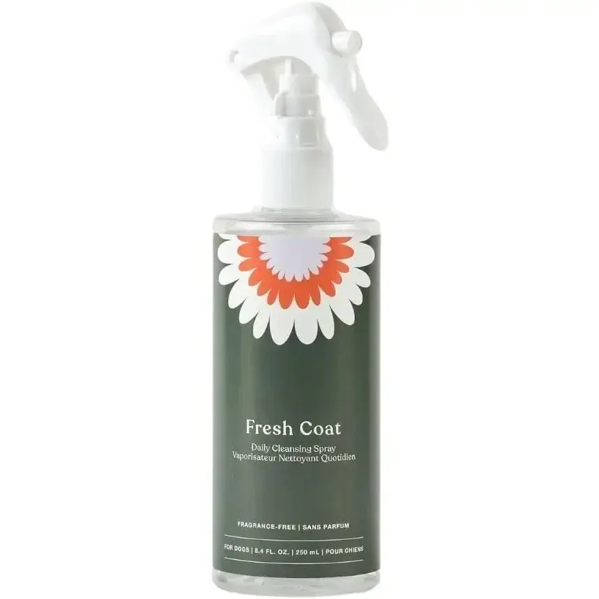 Fresh Coat No Rinse Dog Shampoo | Waterless Daily Cleansing Spray for Clean & Fresh Coat | Gentle & Cruelty-Free Dry Shampoo for Dogs | Plant-Based, Fragrance Free & Vet Approved | 8.4 fl oz