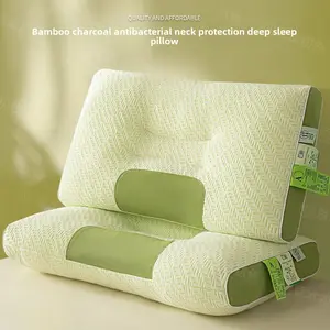 Bamboo Charcoal Pillow for Adults, Men's Neck Support Pillow, Sleep Aid Cushion, Comfortable Home Use, Ergonomic Design