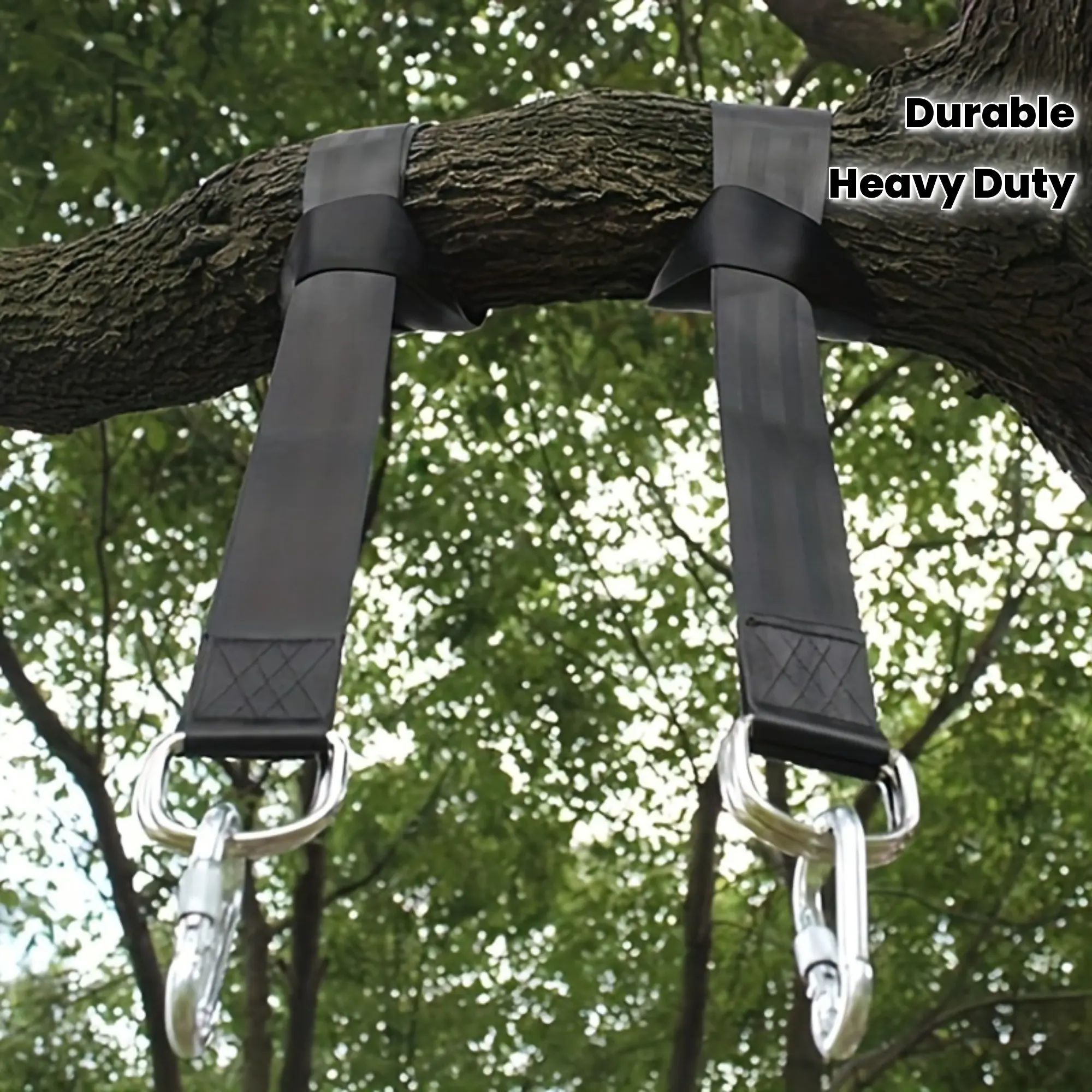 Hammock Straps Set with Safety Lock, Heavy Duty Durable Fabric, Easy Installation, Outdoor Camping, Hammock Accessories, Amusement Park Parts, Versatile Use
