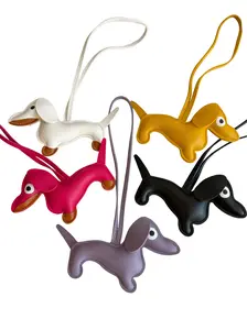 5-Piece Leather Dachshund Bag Charm Bundle