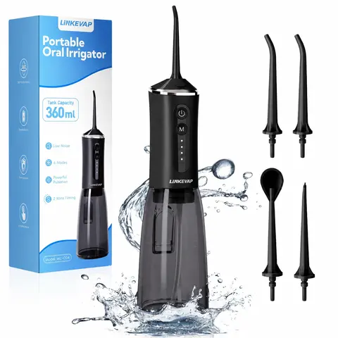 LINKEVAP Water Flosser 360ML,  IPX7 Waterproof, Low Noise Cordless Oral Irrigator Christmas gifts | backtoschool