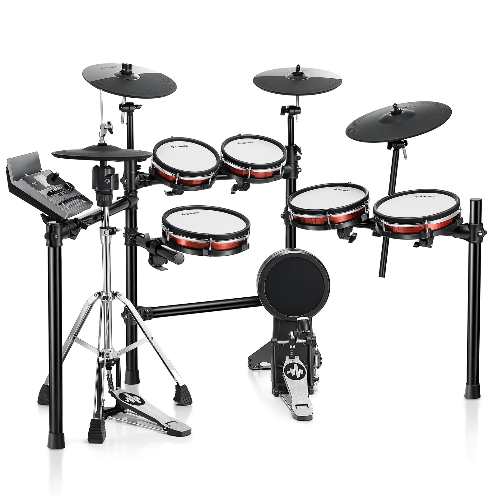 Donner DED-300 PRO Electronic Drum Set, 6-Drum & 3-Cymbal Pro Setup with Independent Hi-Hat, Professional Percussion Instrument for Musical Practice, Drums