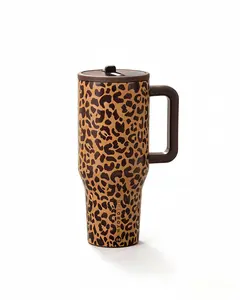 HydroJug 40oz Traveler Savanna Leopard Classic Brown Leopard Print Tumbler with Triple-Wall Insulation FlipStraw Lid for All-Day Hydration Portable Insulated Flask Mug Printed Drinkware Bottled Bottled Drinkware Drinkware outdoorfun
