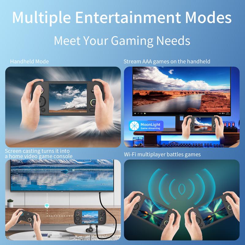 ANBERNIC RG 406H Retro Handheld Game Console 4 Inch IPS Multi-touch Screen Android 13 Unisoc T820 3D Hall joystick Hall Trigger Video Game  Rg406H-Black