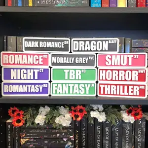 Bookshelf Genre Street Signs, Bookshelf Decor, 3D Printed, Indoor Home Decoration