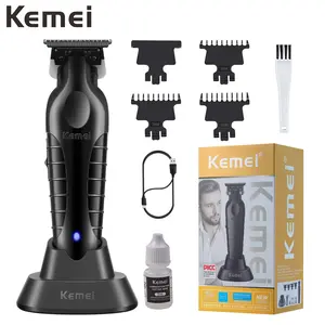 KEMEI 2299 Professional Men's Hair Clipper, T-Blade Beard Trimmer, Cordless Rechargeable with Charging Dock