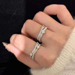 1. Women’s 3-Layer Surround Zircon Ring | Unique Stylish Versatile Statement Ring | Trendy Elegant Design Fashion Ring for Daily & Party toe Retro Goku Black Adjustable cover Gold Plated Minimalist Stacking queen